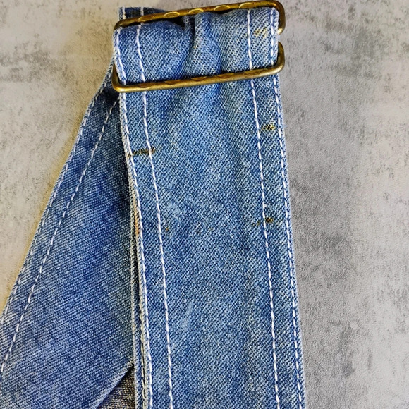 Vintage Big Smith Bib Overalls Blue Denim Carpenter Farmer Men's Size 44x30 - Picture 10 of 16